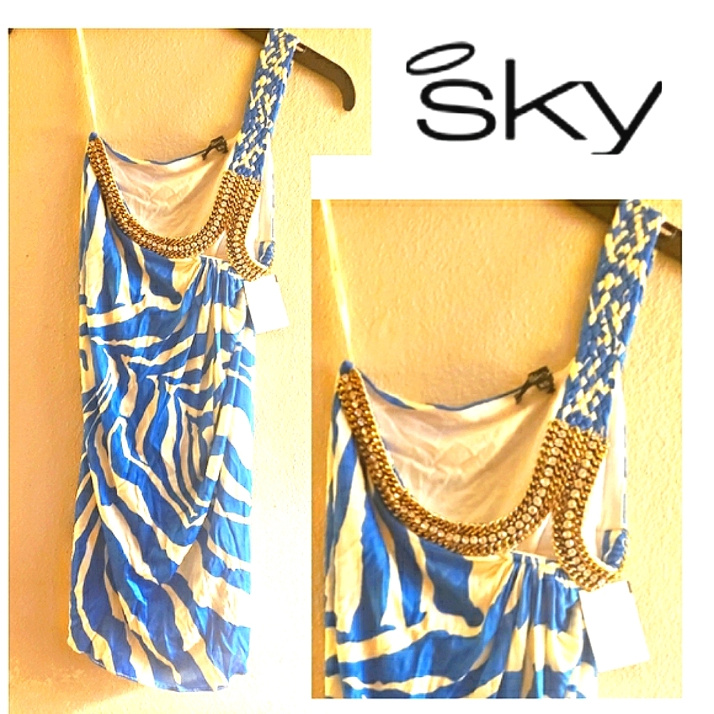 Sky rhinestone dress.  Sz Xs